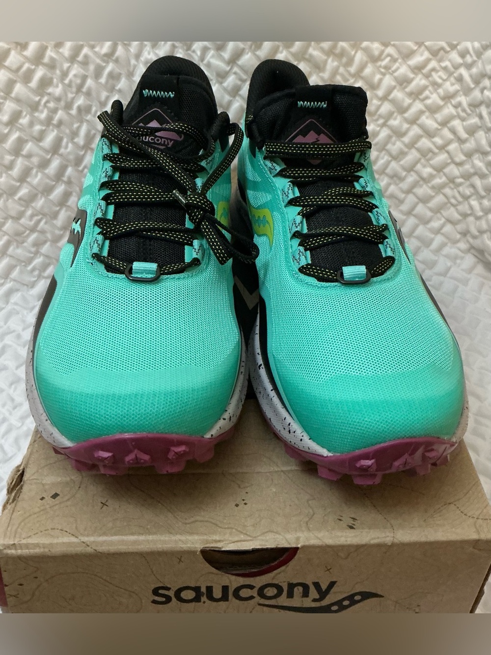 Saucony Peregrine 12 Trail Running Shoes Women’s 10 Cool Mint Acid